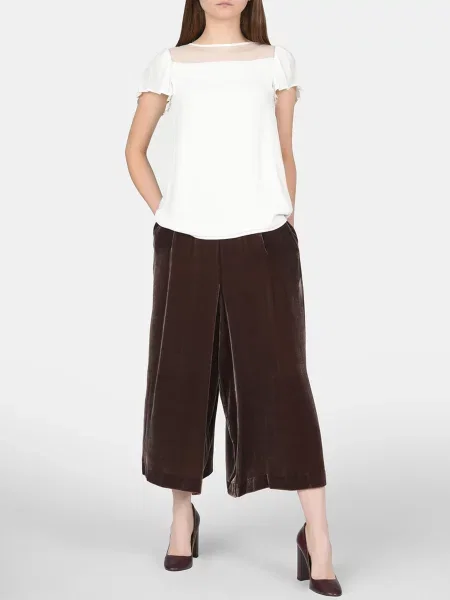 Twin Set Кюлоти Віскоза/шовк коричневий