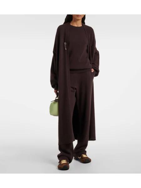 Pantaloni Extreme Cashmere din cașmir maro