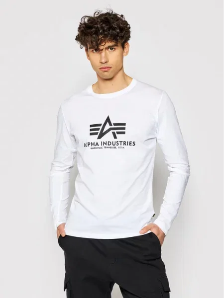 ALPHA INDUSTRIES Majica črna / off-bela bela