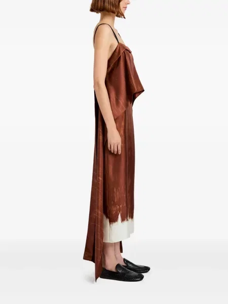 Костюм миди рокля Proenza Schouler до коляното кафяво