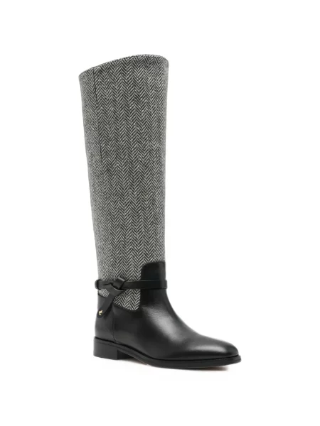Cizme Jimmy Choo cu model herringbone negru