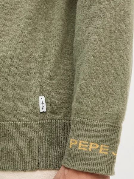 Шерстяной легкий свитер Pepe Jeans зеленый