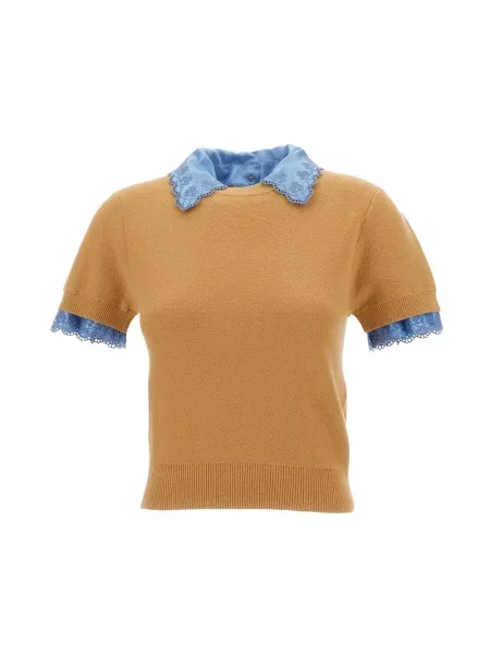 Sweter Rabanne wełniany beżowy