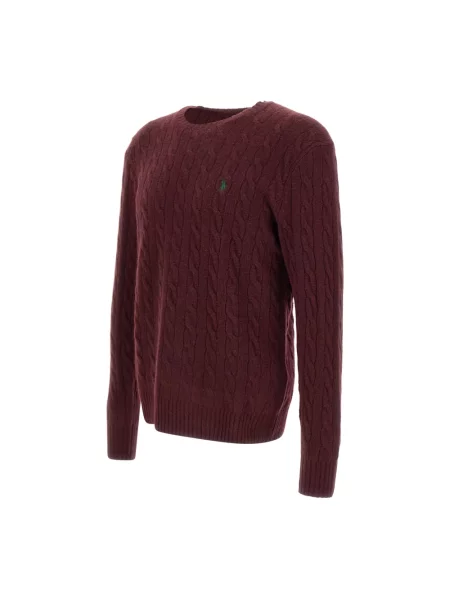 Sweter z dzianiny o kroju regular fit z mieszanki wełny i kaszmiru Ralph Lauren czerwony