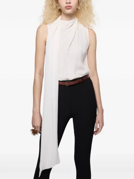 Bluză Acne Studios de mătase fără mâneci