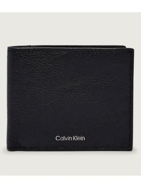 Bőr pénztárca Calvin Klein fekete