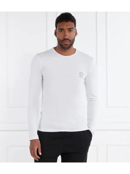 Tricou mânecă lungă Versace stretch alb