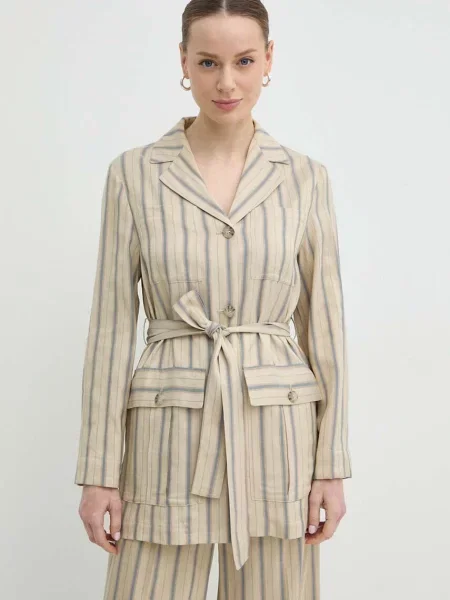 MAX&Co. sacou din amestec de in un singur rând de cu model bej