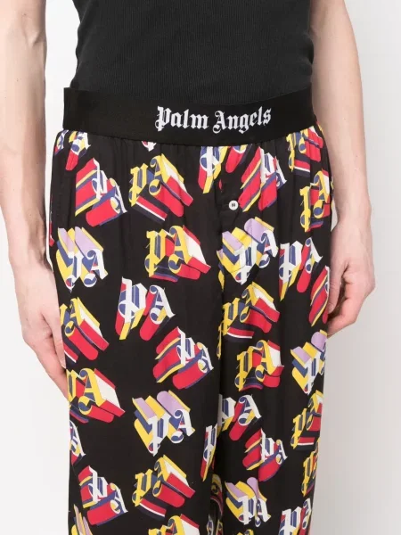 Pantaloni Palm Angels cu imagine negru