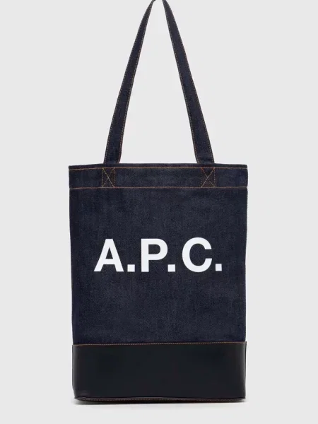 A.P.C. torba tote axel granatowy