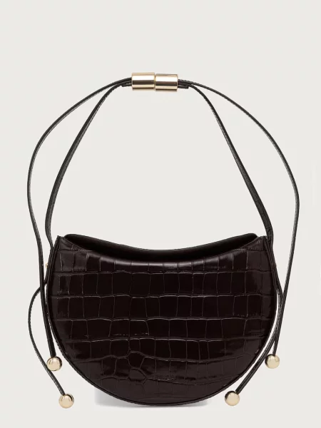 Furla crossbody kabelka kožená Moonstone S hnědá