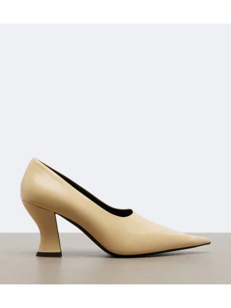 Pantofi cu toc Khaite din piele alb