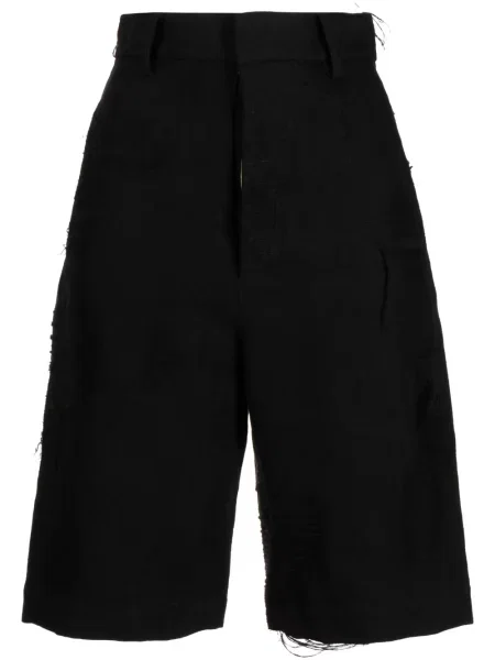 Pantaloni scurți Uma Wang zdrențuiți negru