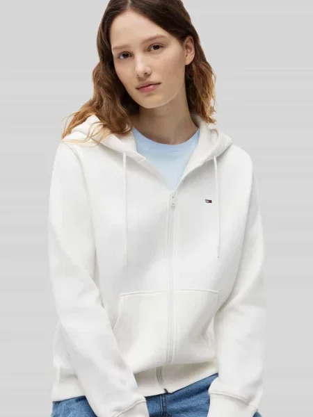 Bluza rozpinana o kroju regular fit z mieszanki bawełny Tommy Jeans biała