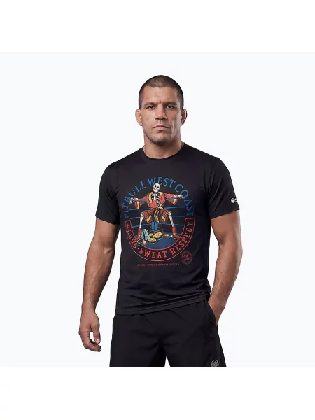Tricou pentru bărbați Pitbull Mesh Champion Bloodline black negru