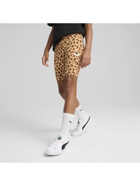 Młodzieżowe krótkie legginsy Essentials Animal PUMA Light Sand Beige beżowe
