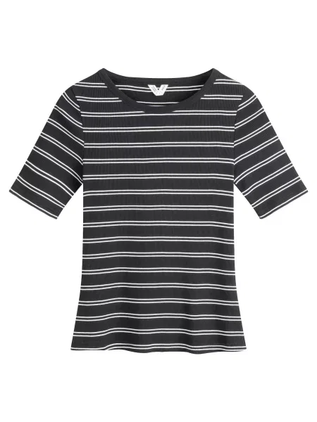 MELA Tricou Jasleen negru alb