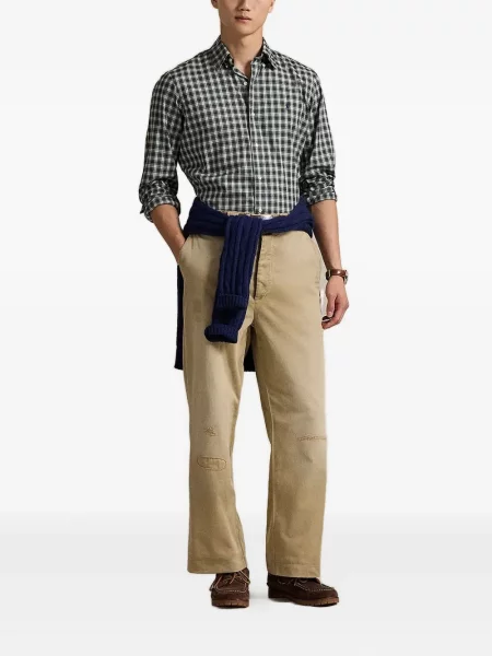 Căciulă Polo Ralph Lauren cu broderie în carouri verde
