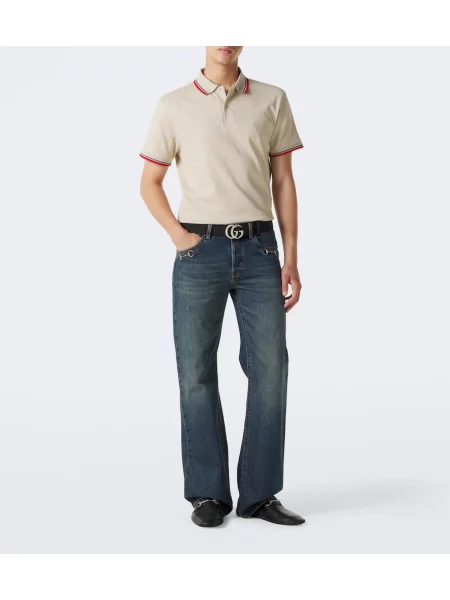 Tricou polo Gucci bej