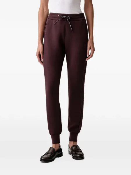 Pantaloni Guess alergare cu autograf cu cordon roșu