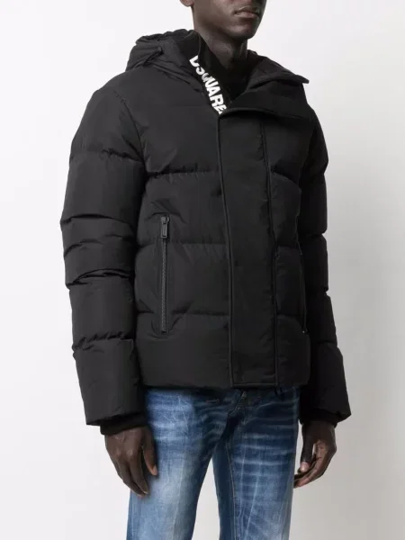 Płaszcz Dsquared2 z nadrukiem czarny