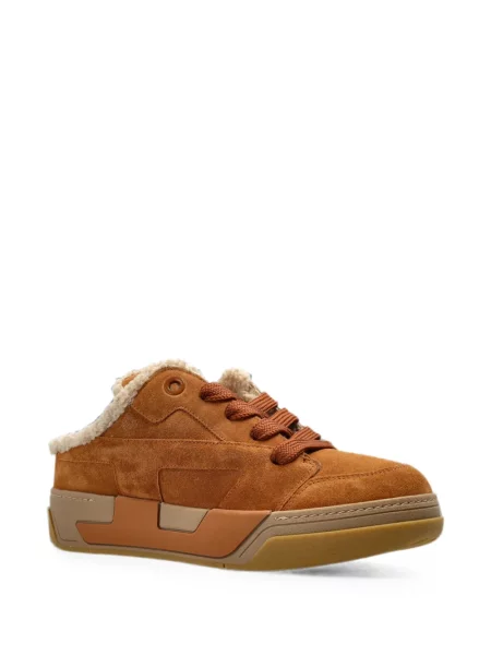 Sneakerși Diesel din piele maro