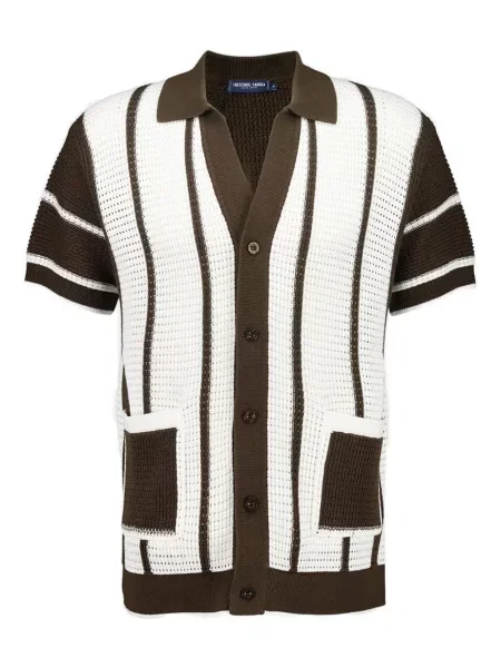 Prugasta pletena košulja Frescobol Carioca smeđa