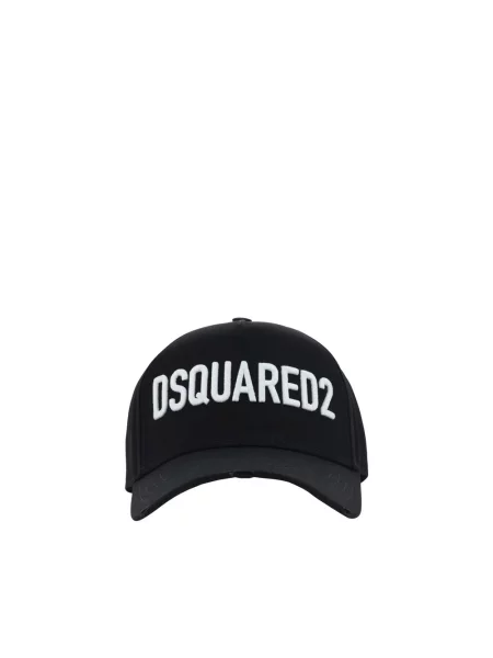 Czapka z daszkiem Dsquared2 z logo w miejskim stylu czarna