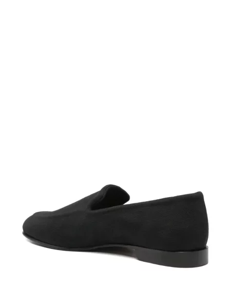 Pantofi loafer Canali cu model herringbone negru