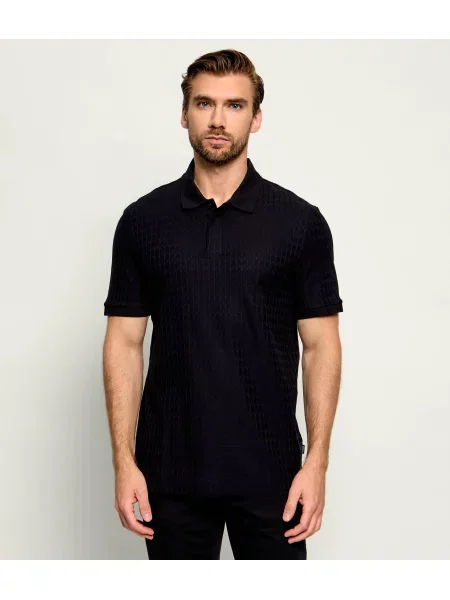 Tricou polo Boss Black negru
