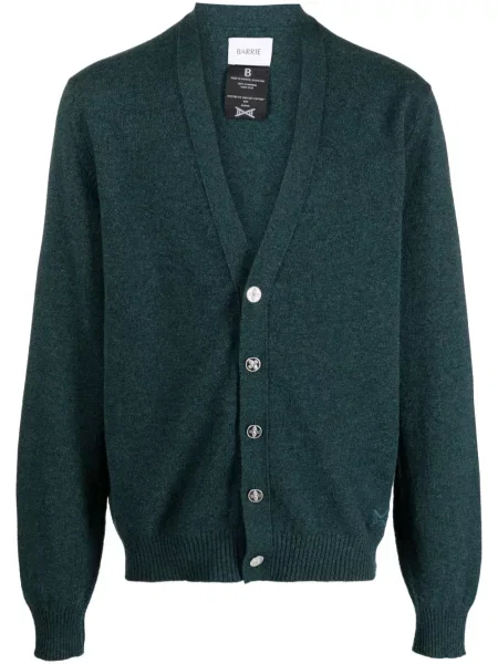 Cardigan Barrie cu broderie din cașmir verde