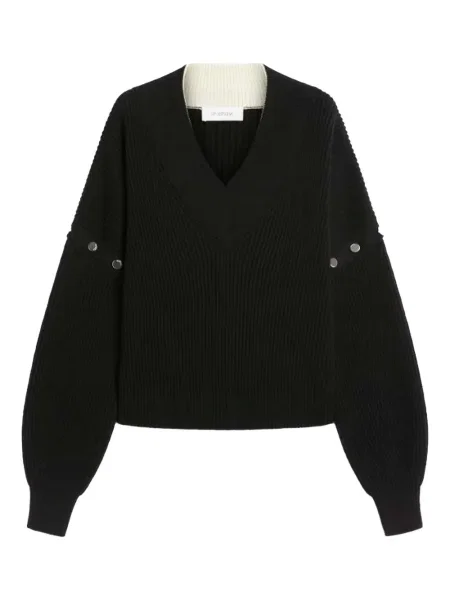 Pulover Sportmax cu decolteu în V negru