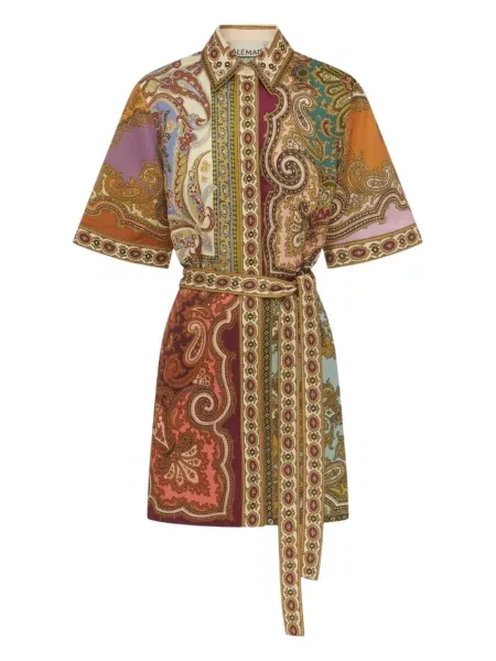 Sukienka mini Alemais z nadrukiem z wzorem paisley garniturowa