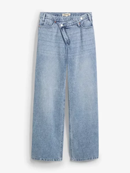 Dżinsy Wide Leg mid waist low stretch niebieskie