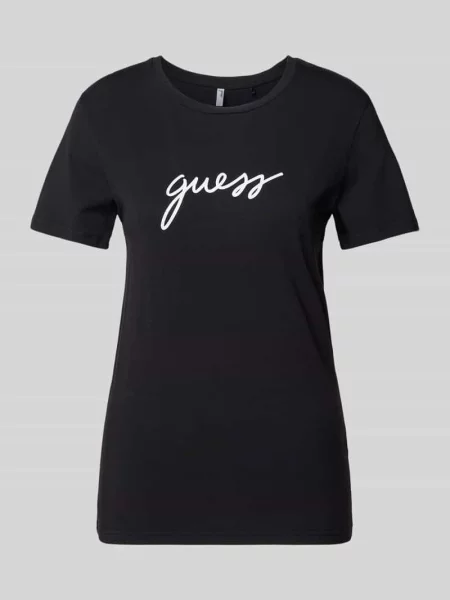 T-shirt z nadrukiem z logo model ‘CARRIE’ Guess czarna