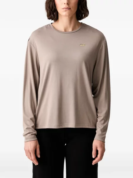 Lung tricou Ea7 Emporio Armani cu autograf maro