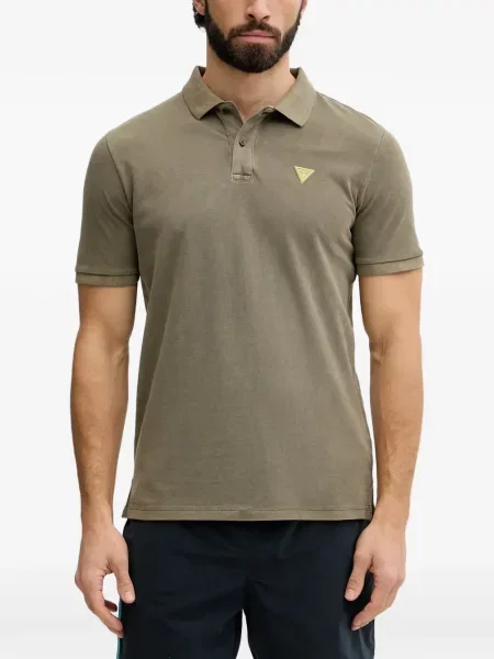 Tricou polo Guess cu autograf verde