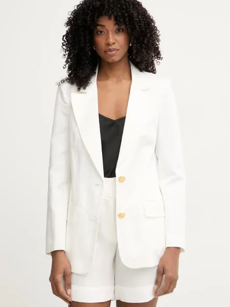 Marciano by Guess sacou cu un singur rând de pentru femei cu amestec de in JANE alb