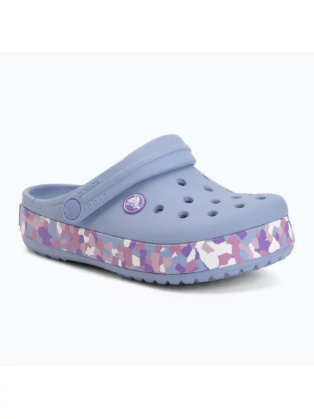 Gyerek papucsok Crocs Crockband Glow Confetti Band blue haze/multi. Méret: EU kék