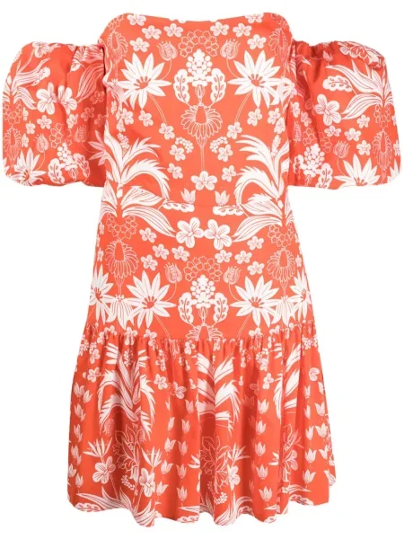 Rochie Borgo De Nor cu model floral cu imagine de costum roșu