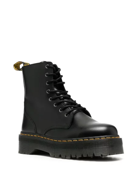 Iš natūralios odos auliniai batai Dr. Martens su raišteliais chunky juoda