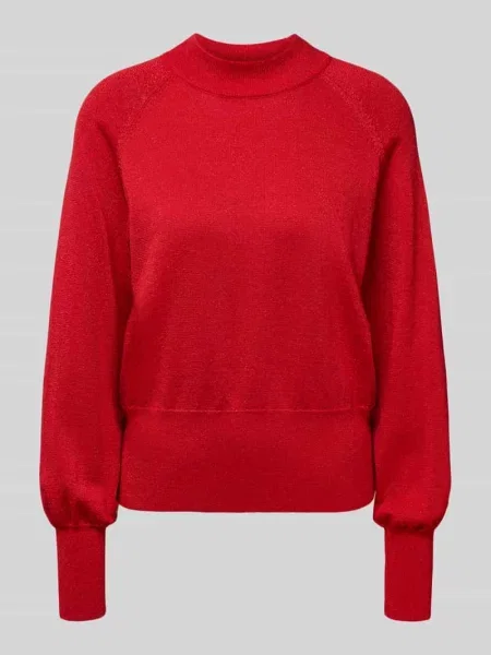 Sweter z dzianiny z mieszanki model ‘MOBBE’ B.young czerwony