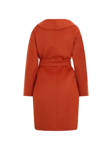 Gulerat cu centură palton Max Mara portocaliu