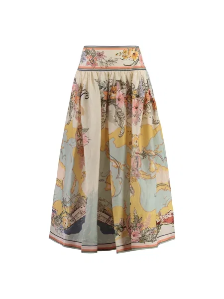 Lniana maksi spódnica maxi Zimmermann z nadrukiem