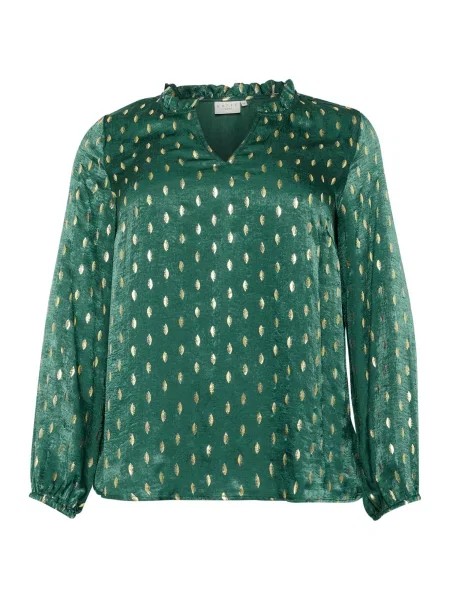 KAFFE CURVE Blúzka Sofia / smaragdová zlatá