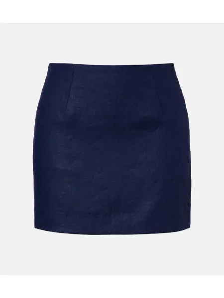 Lniana spódnica Faithfull niebieska