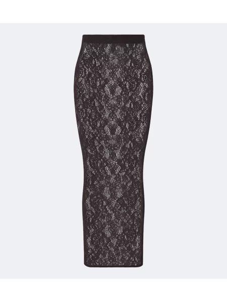 Fusta maxi Wolford din dantelă maro