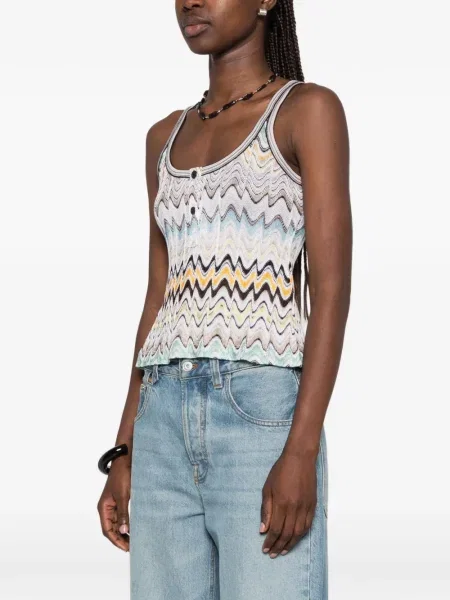 Top Missoni tricotate albastru