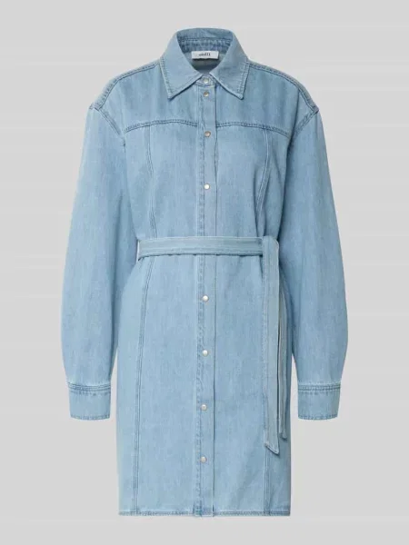 Sukienka jeansowa do kolan z wiązanym model Kimmia' Mbym