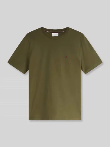 T-shirt o kroju regular fit z czystej bawełny Tommy Hilfiger zielona